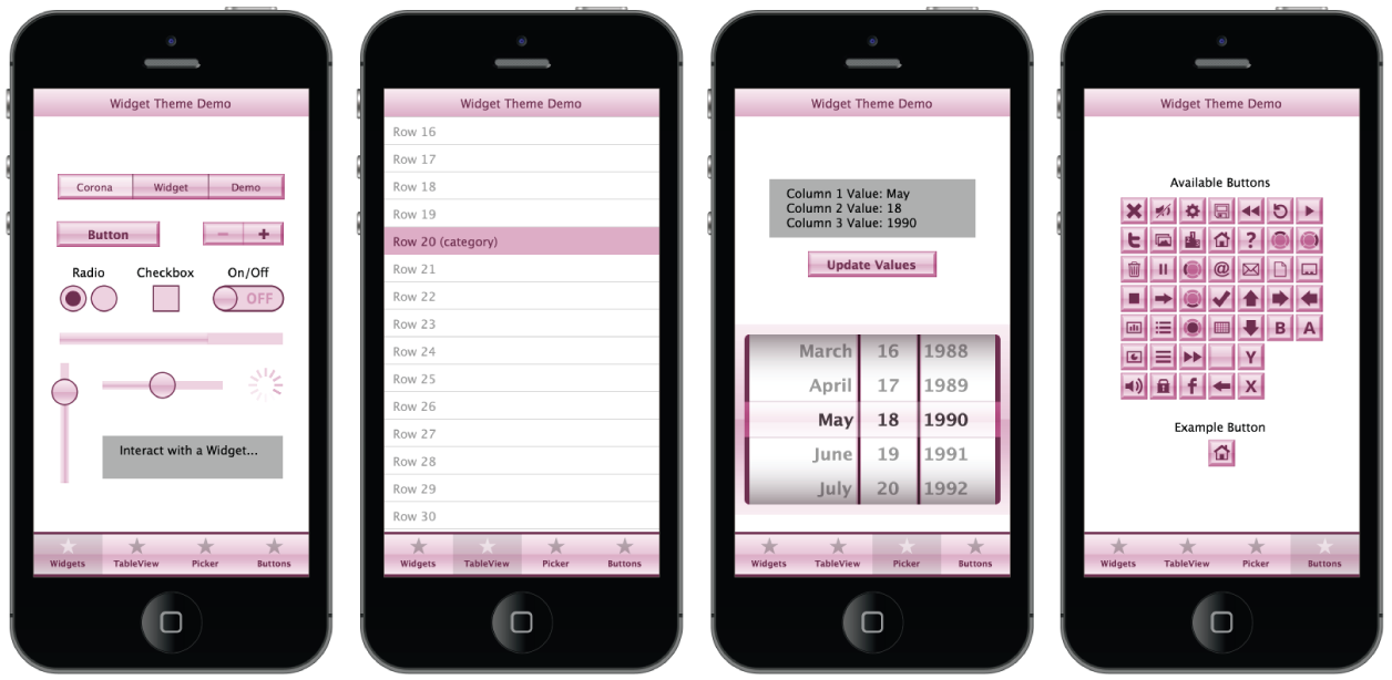 widget theme 3 pink