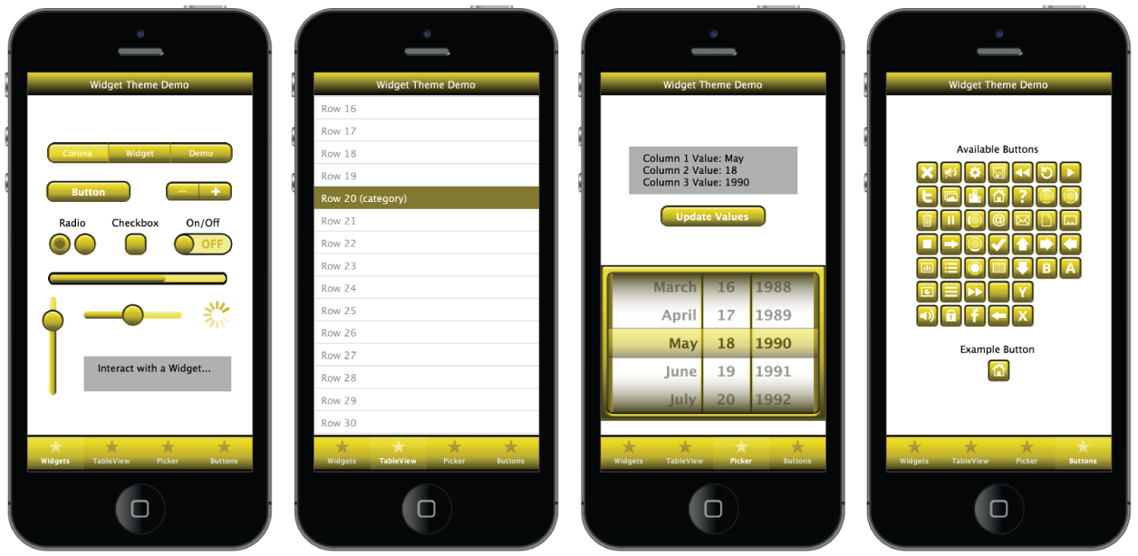 widget theme 1 yellow