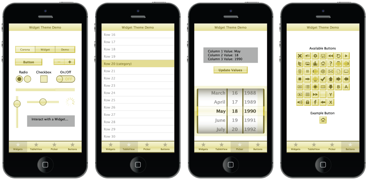 widget theme 3 yellow